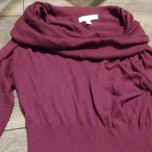 Purple cowl neck dress perfect for maternity